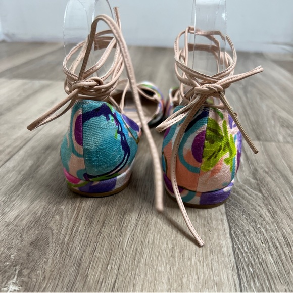 Stuart Weitzman Gilligan Flat Watercolor Print 7 1/2N - Picture 5 of 15